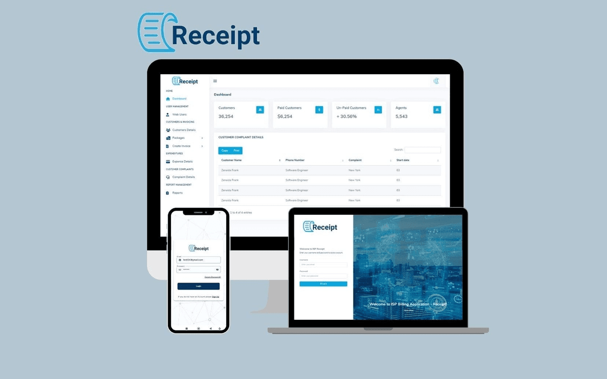 Receipt Web & App  preview